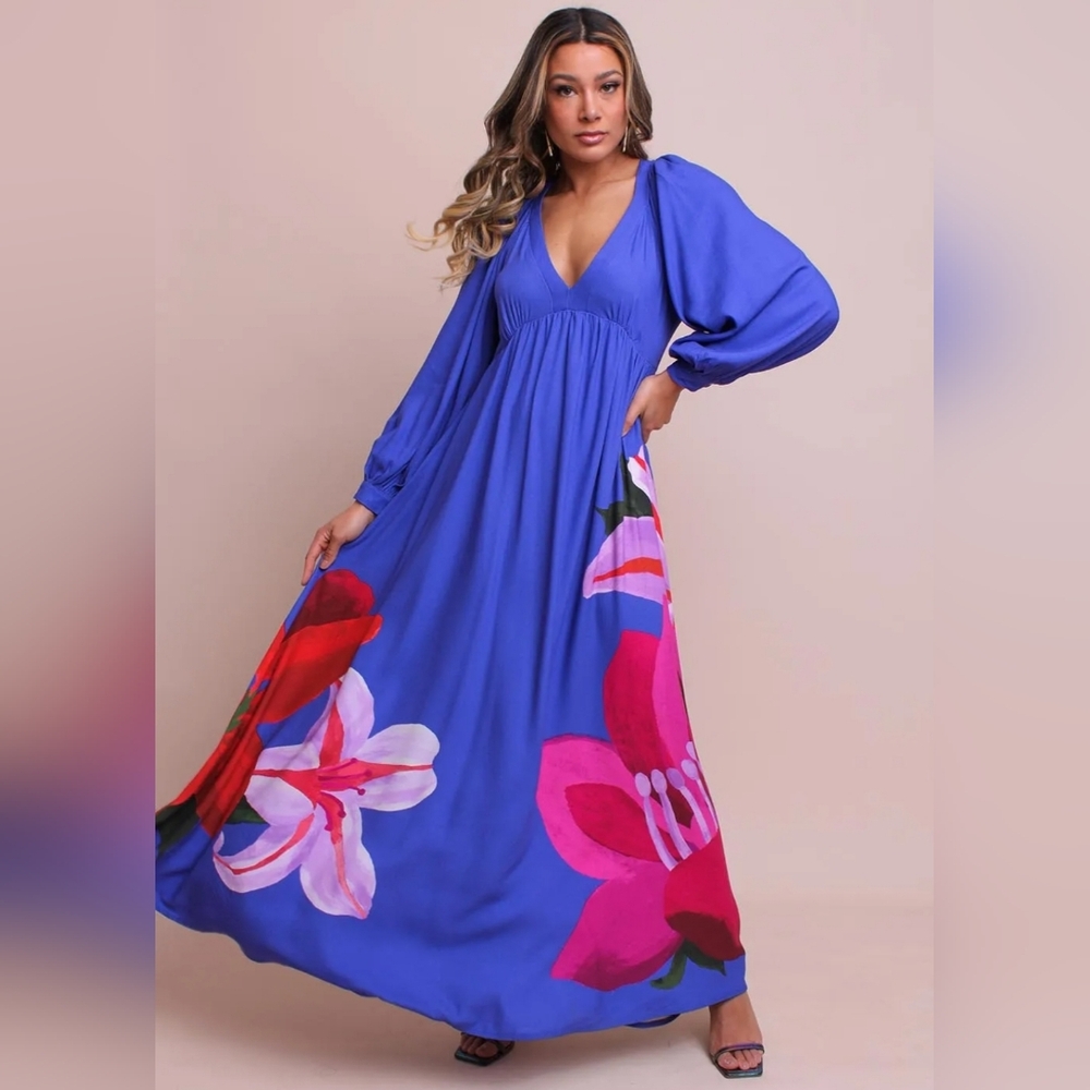 Farm Rio Watercolor Maxi Dress